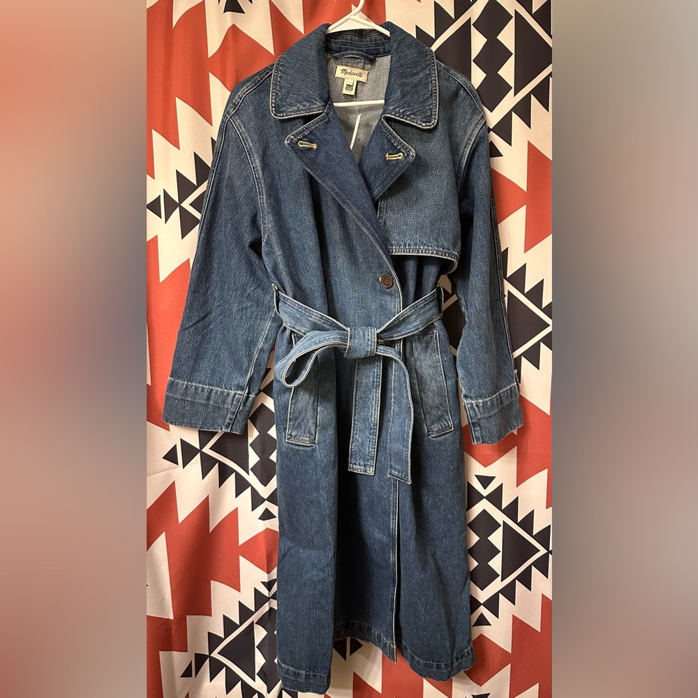 Madewell Oversized Denim Trench Coat in Rensberry Wash